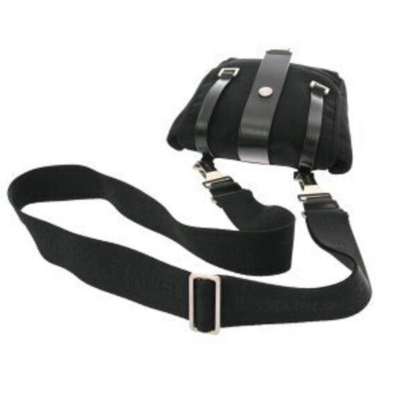 CHANEL Sport Coco Mark Black Canvas Leather Shoulder Bag - Picture 3 of 10